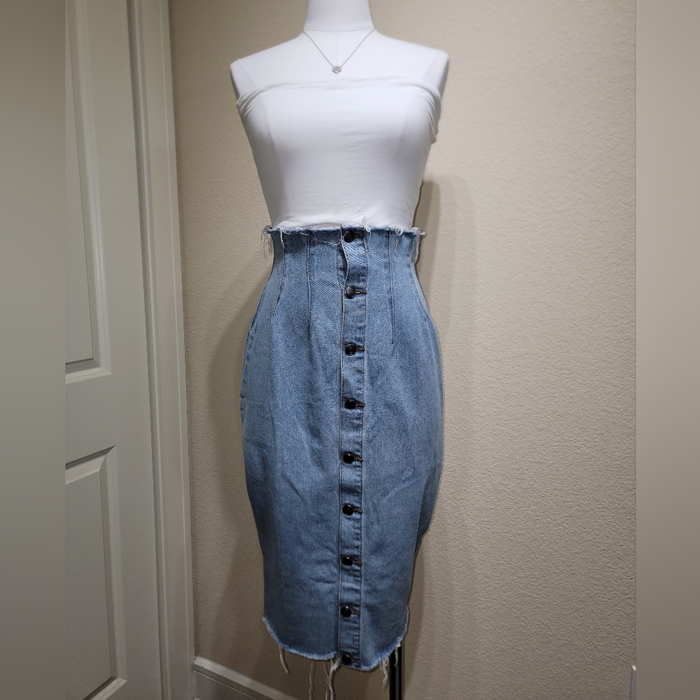 Button-Down Denim Dress - Picture 2 of 5